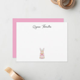 Tarjeta de nota personalizada de conejo de Pascua