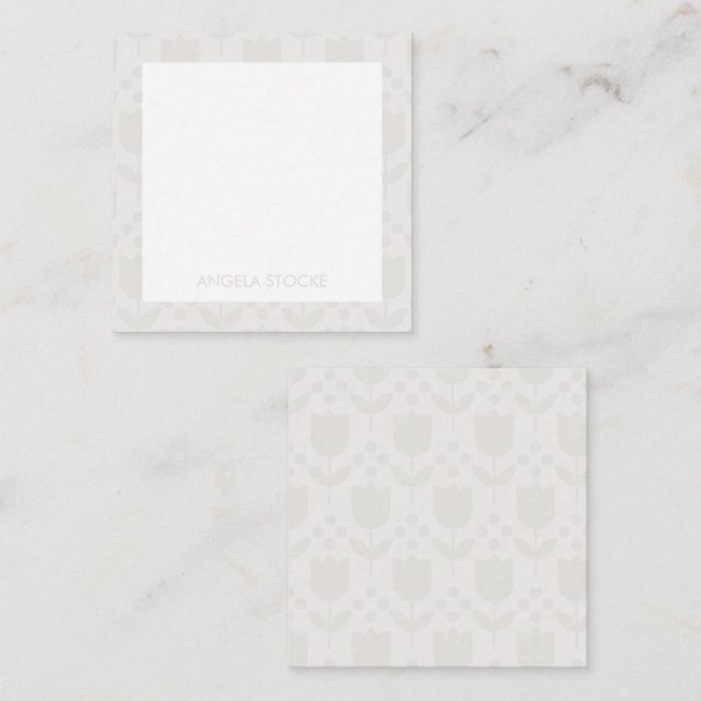 Tarjeta de nota personalizada de flor retro (Anverso / Reverso)