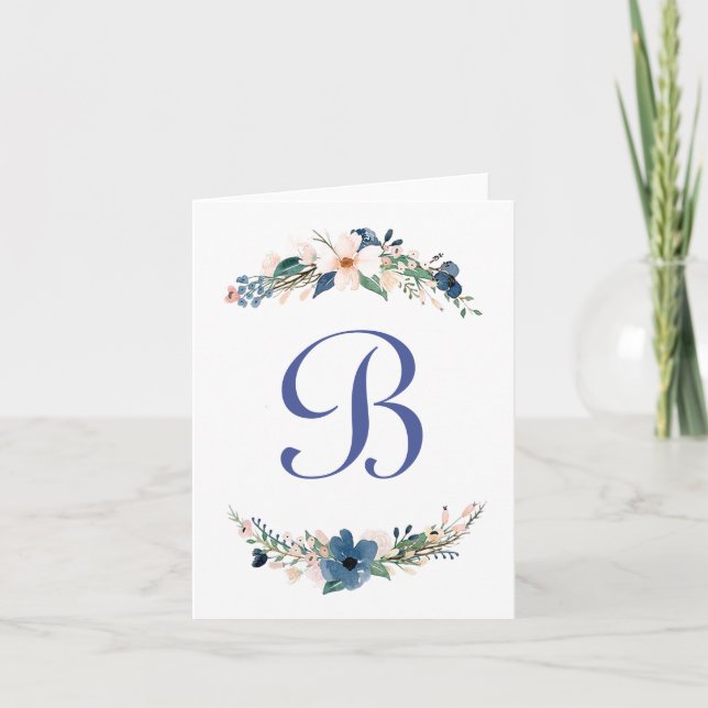 Tarjeta de nota personalizada de flores en acuarel (Anverso)
