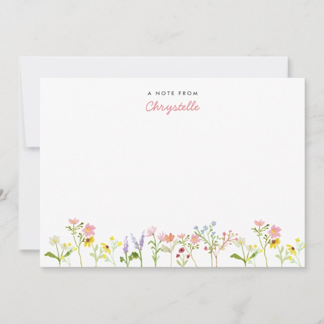 Tarjeta de nota personalizada de Flores silvestres (Anverso)