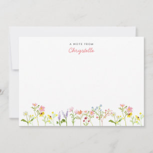 Tarjeta de nota personalizada de Flores silvestres