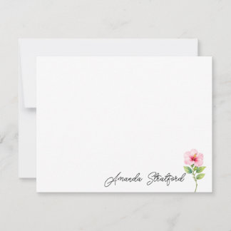 Tarjeta de nota personalizada de hibisco