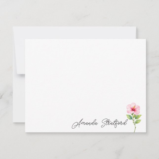 Tarjeta de nota personalizada de hibisco (Anverso)