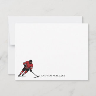 Tarjeta de nota personalizada de hockey sobre hiel