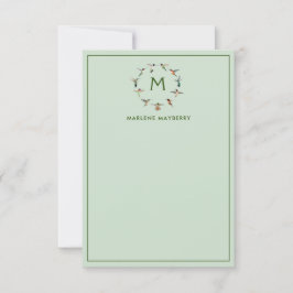 Tarjeta de nota personalizada de Hummingbird