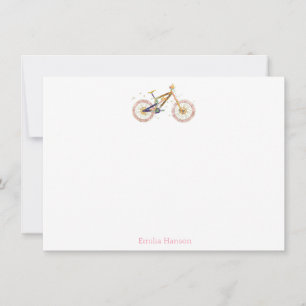 Tarjeta de nota personalizada de la bicicleta de M