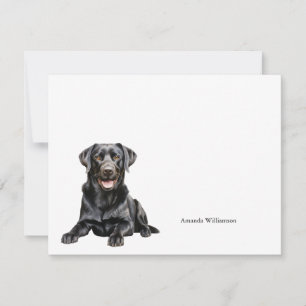 Tarjeta de nota personalizada de Labrador negro