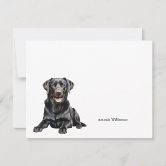 Tarjeta de nota personalizada de Labrador negro