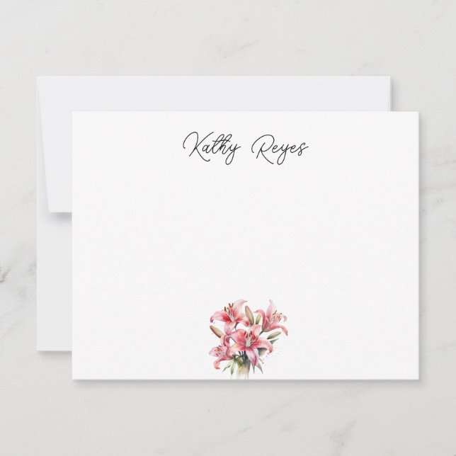 Tarjeta de nota personalizada de Lily (Anverso)