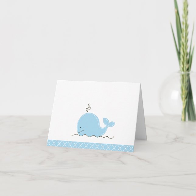 Tarjeta de nota personalizada de Little Whale (Anverso)