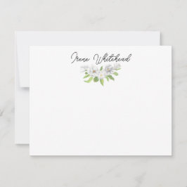 Tarjeta de nota personalizada de magnolia blanca