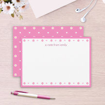 Tarjeta de nota personalizada de margaritas rosada