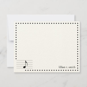 Tarjeta de nota personalizada de notas de música