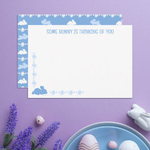 Tarjeta de nota personalizada de Pascua azul de co