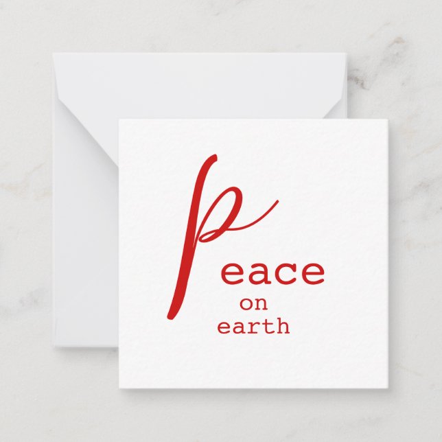 Tarjeta de nota personalizada de Peace on Earth Re (Anverso)