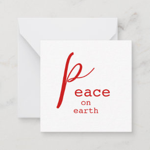 Tarjeta de nota personalizada de Peace on Earth Re