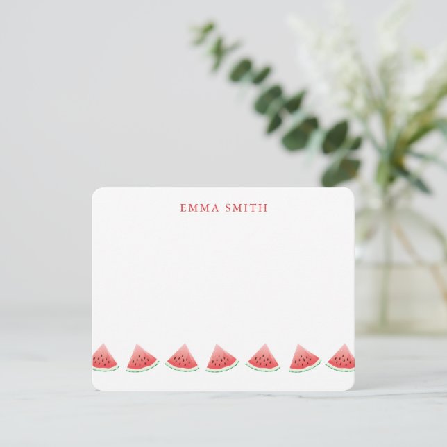 Tarjeta de nota personalizada de sandía (Anverso de pie)