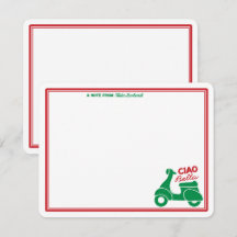 Tarjeta de nota personalizada de scooter italiano