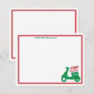 Tarjeta de nota personalizada de scooter italiano