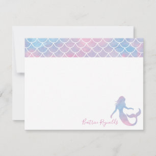 Tarjeta de nota personalizada de sirena
