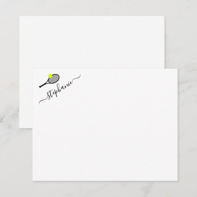 Tarjeta de nota personalizada de tenis (Anverso / Reverso)