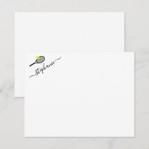 Tarjeta de nota personalizada de tenis