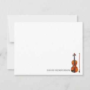 Tarjeta de nota personalizada de violín