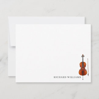 Tarjeta de nota personalizada de violonchelo