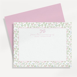 Tarjeta de nota personalizada de vivero de rosas f