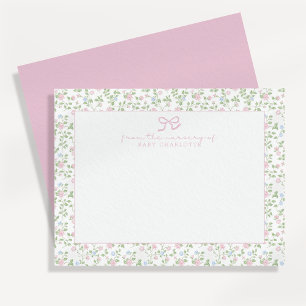 Tarjeta de nota personalizada de vivero de rosas f