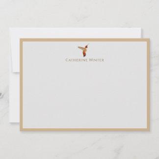 Tarjeta de nota personalizada del colibrí rufo