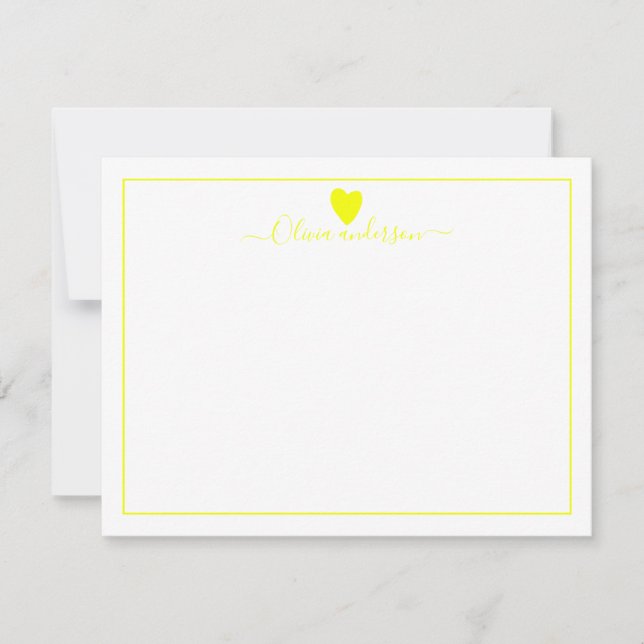 Tarjeta de nota personalizada del corazón de amor  (Anverso)