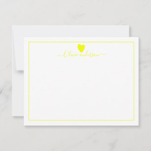 Tarjeta de nota personalizada del corazón de amor 