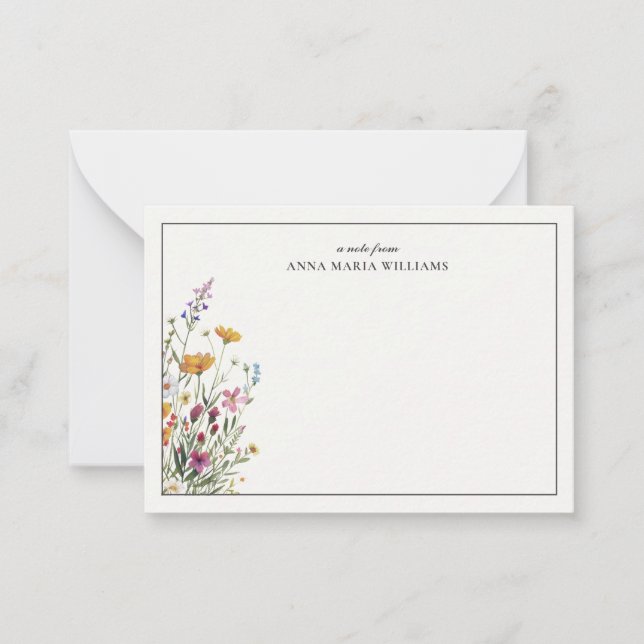 Tarjeta de nota personalizada elegante boho chic (Anverso)