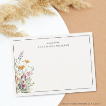 Tarjeta de nota personalizada elegante boho chic