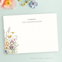 Tarjeta de nota personalizada elegante boho chic