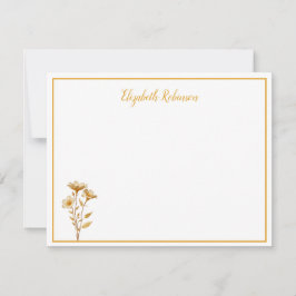 Tarjeta de nota personalizada floral