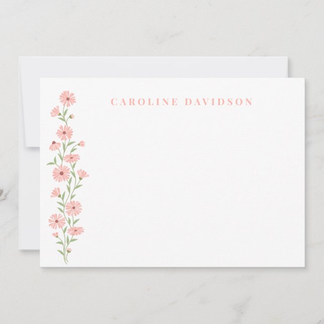 Tarjeta de nota personalizada floral melocotón min (Anverso)