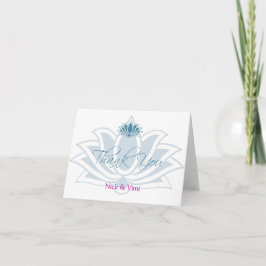 Tarjeta de nota personalizada Lotus Thank You