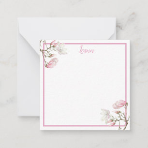Tarjeta de nota personalizada magnolia