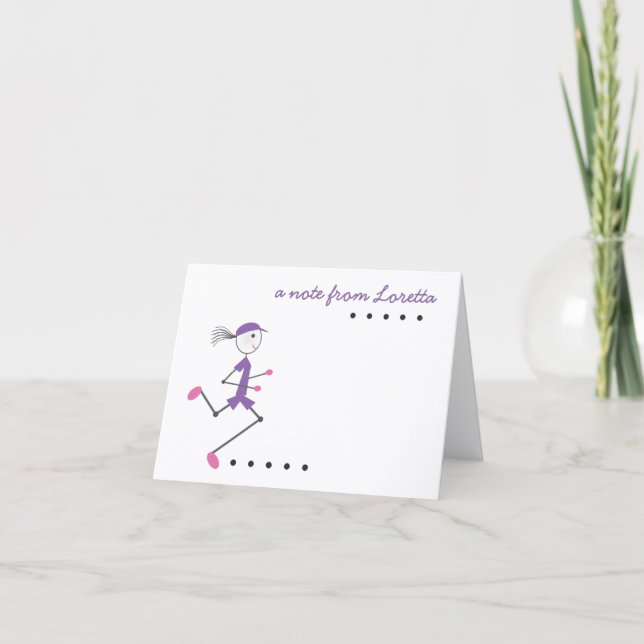 Tarjeta de nota personalizada para corredora (Anverso)