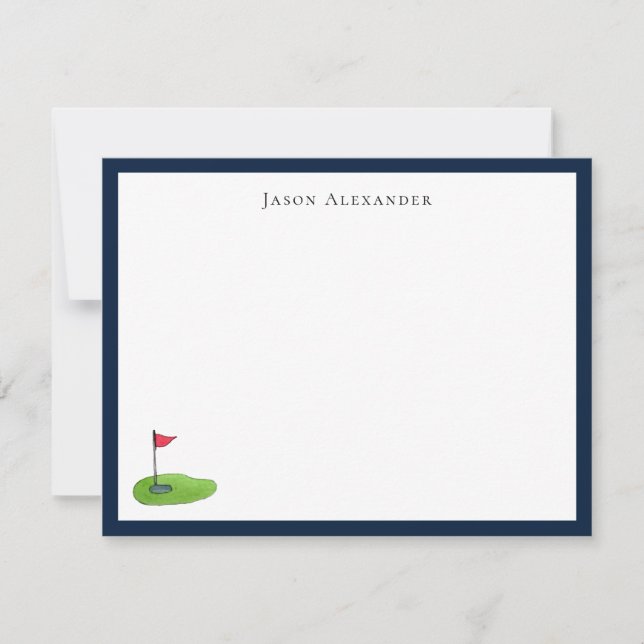 Tarjeta de nota personalizada para golfistas (Anverso)