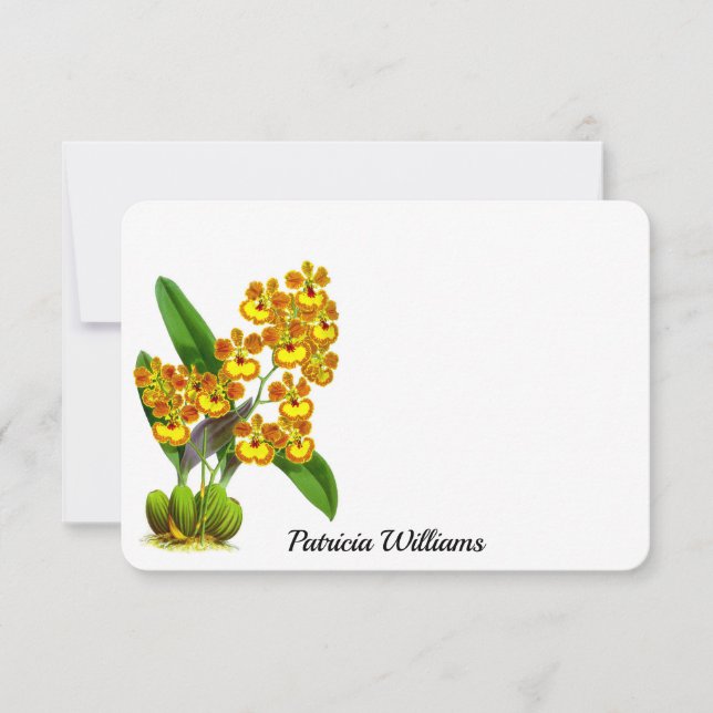 Tarjeta de nota personalizada para la flor de orqu (Anverso)