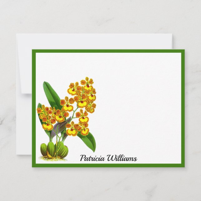 Tarjeta de nota personalizada para la flor de orqu (Anverso)