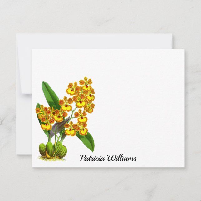 Tarjeta de nota personalizada para la flor de orqu (Anverso)