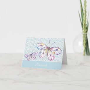 Tarjeta de nota personalizada para mariposa acuare