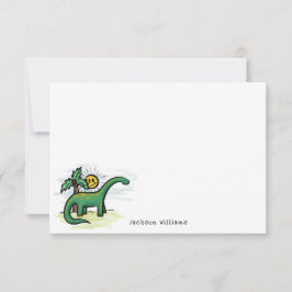 Tarjeta de nota personalizada para niños de dinosa