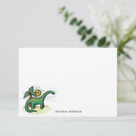 Tarjeta de nota personalizada para niños de dinosa