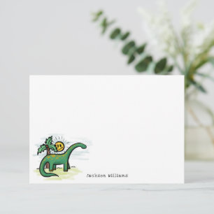 Tarjeta de nota personalizada para niños de dinosa