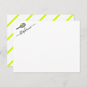 Tarjeta de nota personalizada Preppy Tennis Stripe